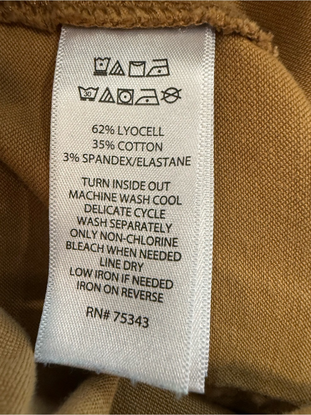 C&C California Tan/Camel Lyocell Cargo Pants Size M Drawstring Utility Pockets - Picture 7 of 7